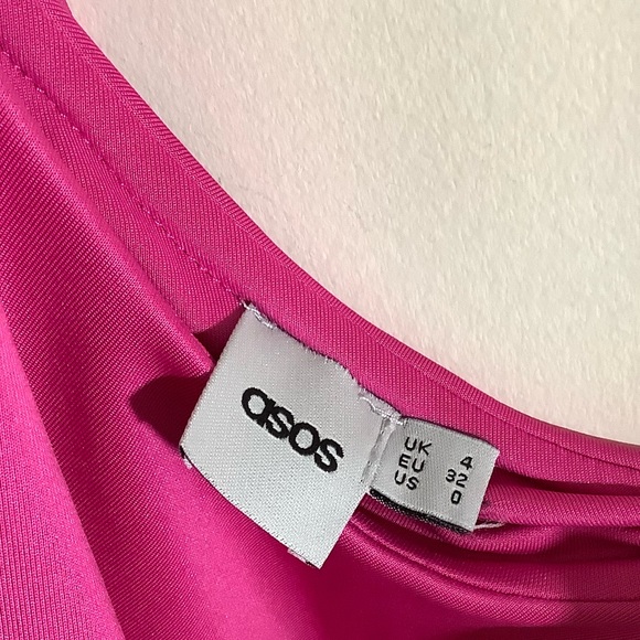ASOS Fuchsia One Shoulder Ruffle Dress - Picture 4 of 4